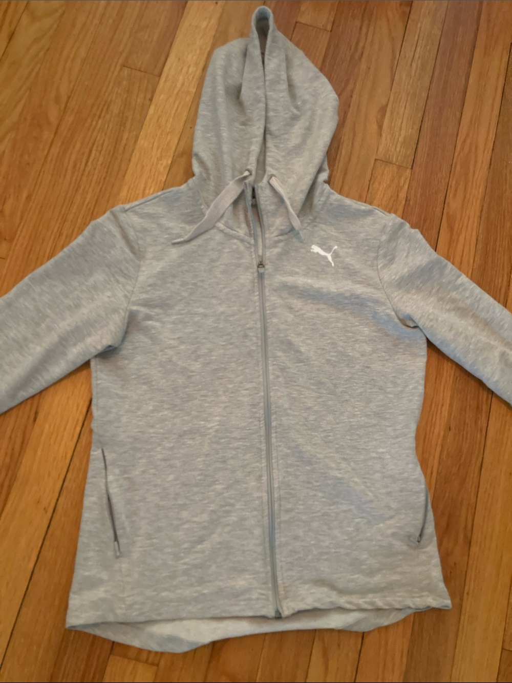 Puma Heather Gray Hooded Zip Sweatshirt